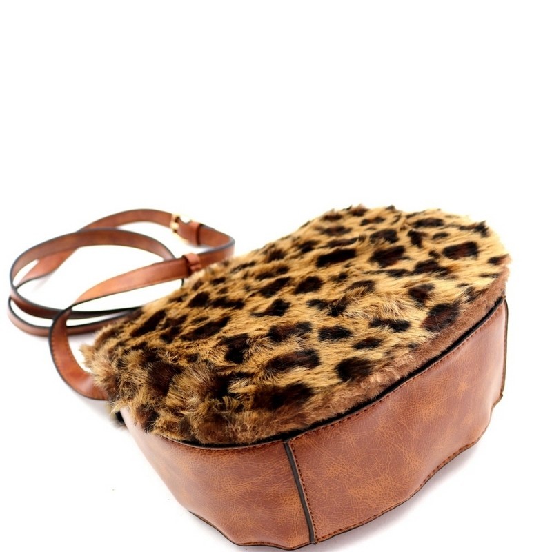 faux fur crossbody bag